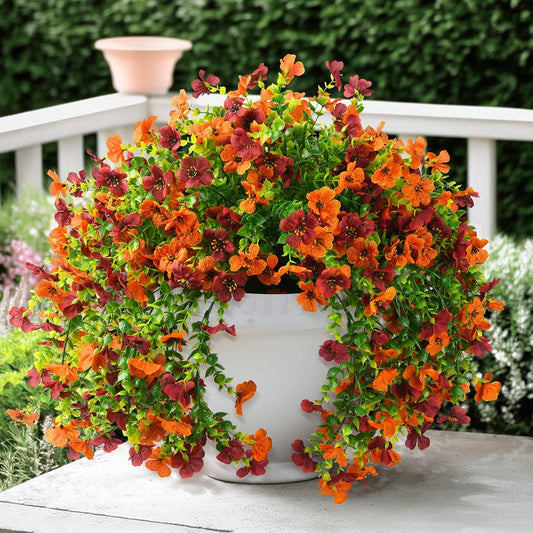Artificial Hanging Flowers – 2PCS Orange Brown Daisy