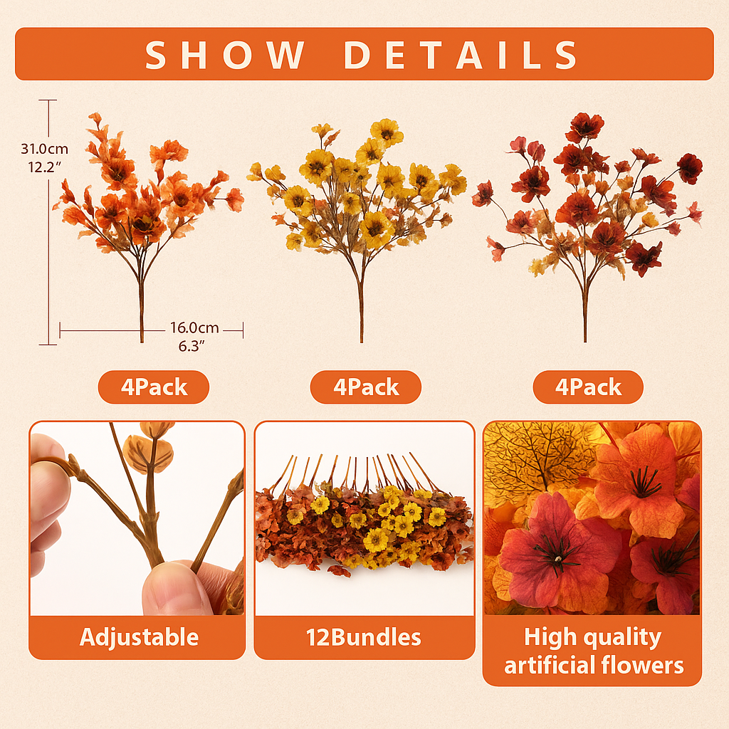 Artificial Fall Daisy Flowers
