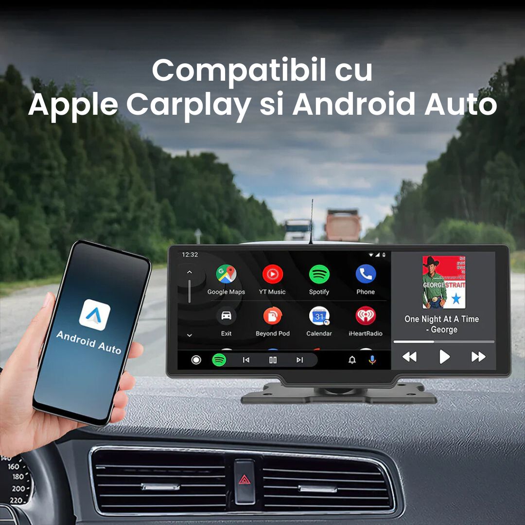 Navigatie Auto Multimedia 10.26 inch Amis®, CarPlay si Android Auto integrate, Portabila