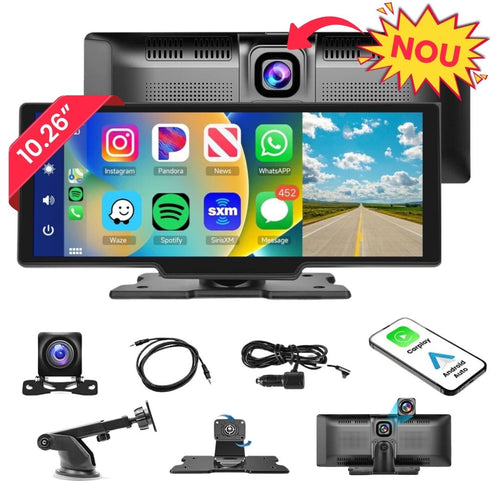 Navigatie Auto Multimedia 10.26 inch Amis®, CarPlay si Android Auto integrate, Portabila