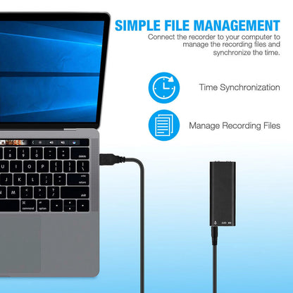 Mini Spy Voice Recorder with Sound Activation and USB, 200 hours of recording