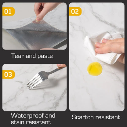 40pcs Marble Peel & Stick Wall Panels – Heat-Resistant Self-Adhesive Backsplash Tiles