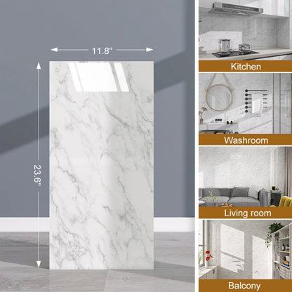 40pcs Marble Peel & Stick Wall Panels – Heat-Resistant Self-Adhesive Backsplash Tiles