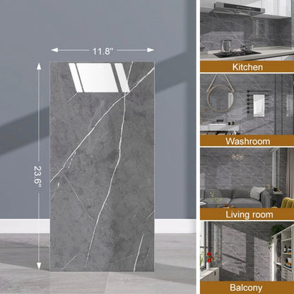 40pcs Marble Peel & Stick Wall Panels – Heat-Resistant Self-Adhesive Backsplash Tiles