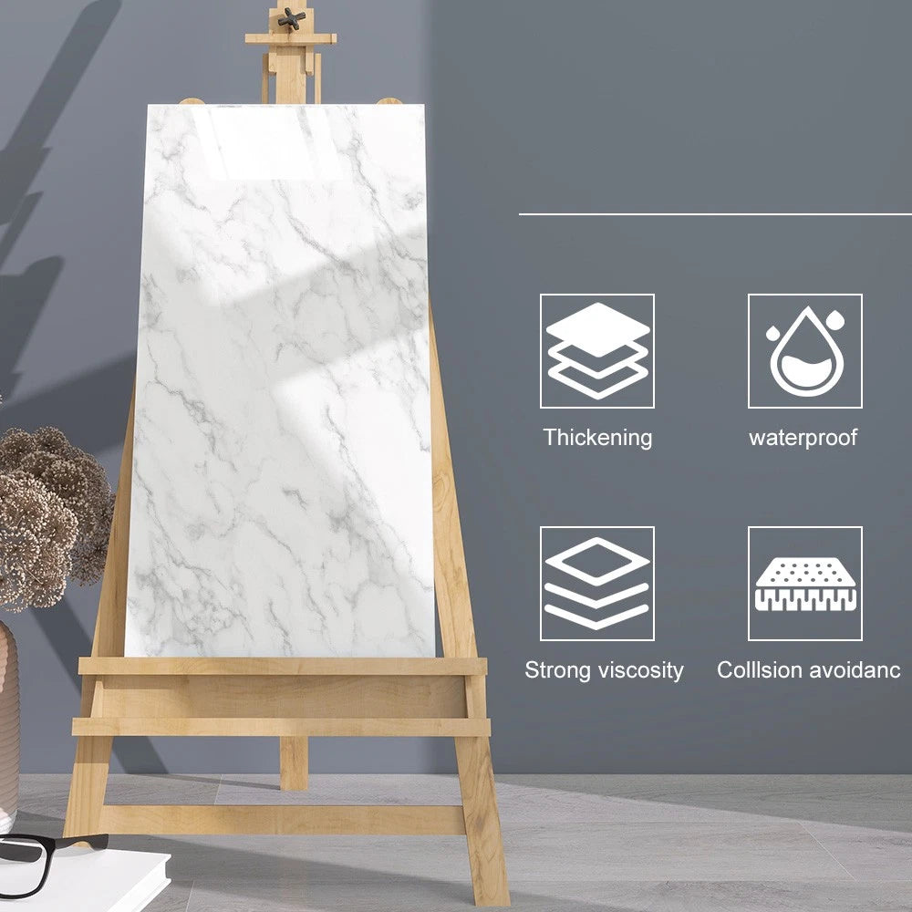 40pcs Marble Peel & Stick Wall Panels – Heat-Resistant Self-Adhesive Backsplash Tiles