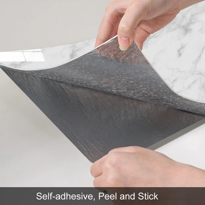 40pcs Marble Peel & Stick Wall Panels – Heat-Resistant Self-Adhesive Backsplash Tiles